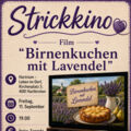 Strickkino Birnenkuchen mit Lavendel