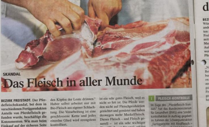 Tips veröffentlichte 2013 in der KW 9 einen Artikel zum Pferdefleischskandal. 