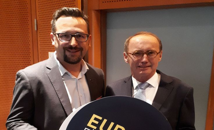 Christoph Meisinger und Othmar Karas beim Treffen in Brüssel. Foto: ÖVP Engerwitzdorf
