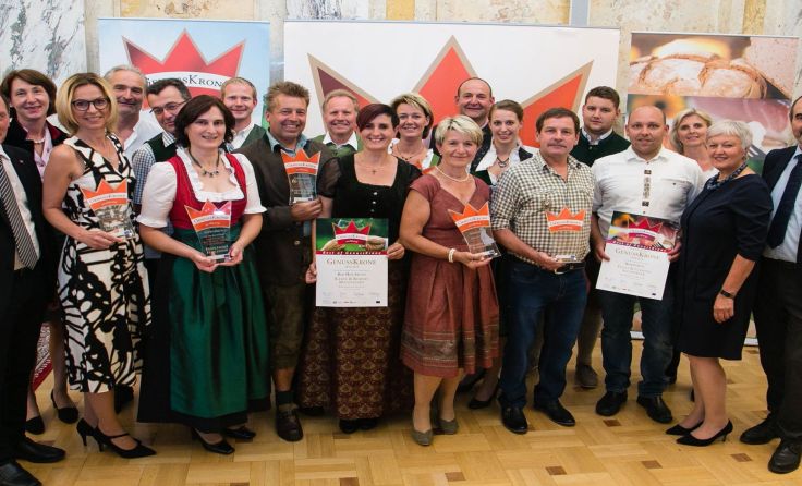Die oberösterreichischen GenussKrone-Preisträger Foto: Verein regionale Kulinarik/Cityfoto 