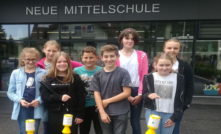 Schüler aus Bad Leonfelden sammelten für die Krebshilfe Oberösterreich. 