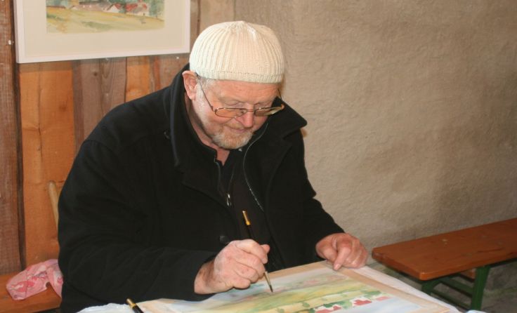Aquarellbilder werden bei der Vernissage „Mühlviertel“ gezeigt. Foto: Berta Danzer