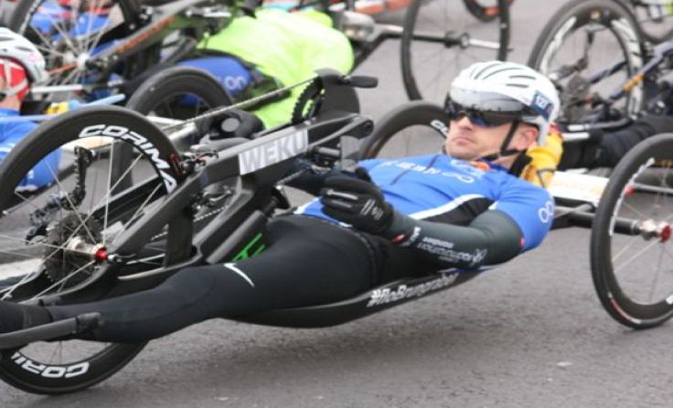 Handbiker Florian Brungraber holte sich in Linz den zweiten Platz. Fotos: Sandra Winzer