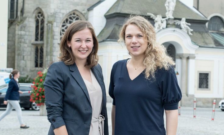 JVP-Landesobfrau Claudia Plakolm und JVP-Bezirksobfrau Johanna Jachs Foto: JVP