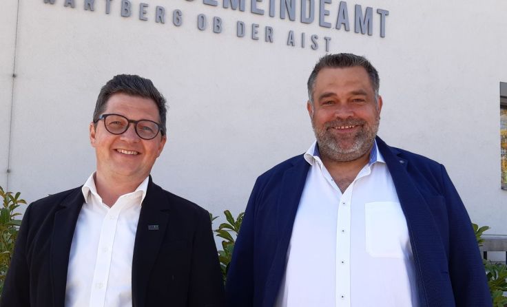 Landtagsabgeordneter Michael Lindner und Bürgermeister Dietmar Stegfellner Foto: SPÖ Freistadt