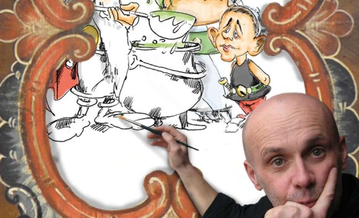 Karikaturen von Rupert Hörbst werden in Hirschbach gezeigt. Foto: Hörbst