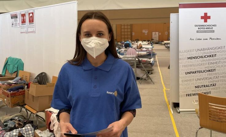 Iryna Bushmina half in Freistadt als Dolmetscherin aus. (Foto: Rotary Club Freistadt)