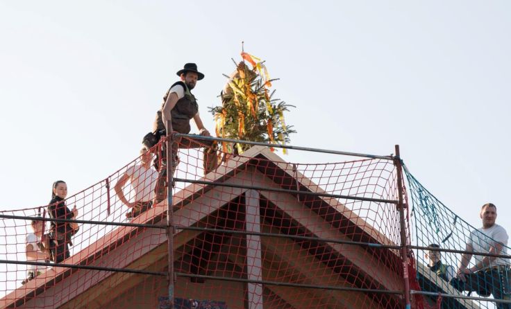 Die Gleichenfeier ist eine wichtige Zimmermannstradition (Foto: Buchner)