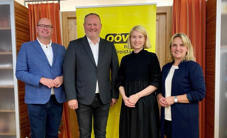 Josef Naderer, Günter Lorenz, Christine Haberlander und Johanna Miesenberger (Foto: OÖVP Rainbach)