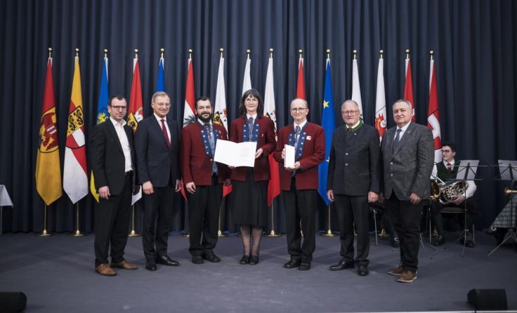 Die Musikkapelle Hirschbach durfte den Preis entegegen nehmen. (Foto: Land OÖ/Mayrhofer)