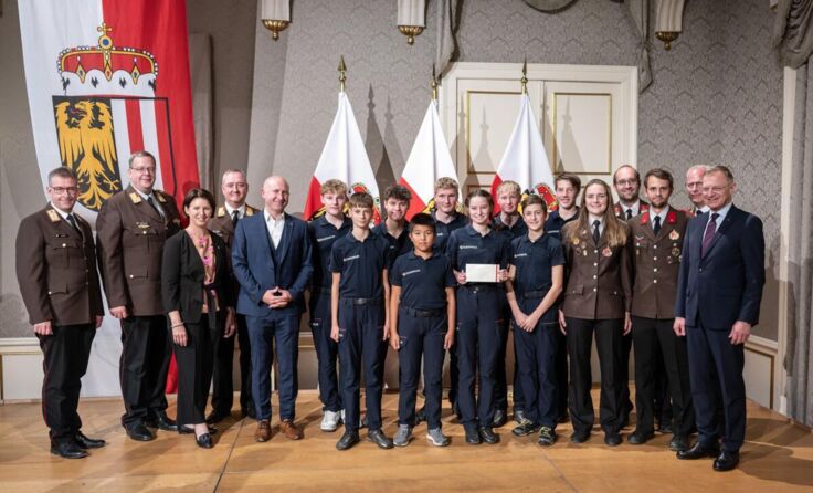 Ehrung für die Jugendgruppe der FF Bad Mühllacken (Foto: Land OÖ/Peter Mayr)