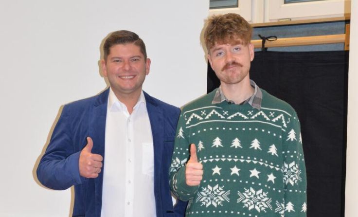 Vizebürgermeister Rene Wöckinger und Kabarettist Benedikt Mitmannsgruber (Foto: privat)