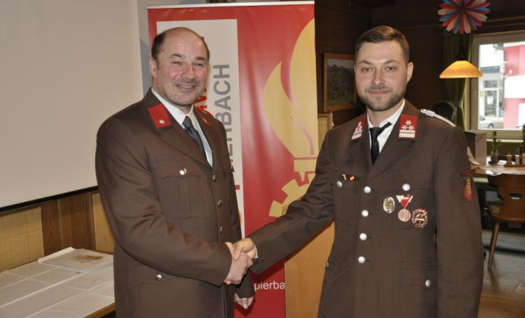 Bürgermeister Freinschlag und Kommandant-Stellvertreter Michael Mörwald (Foto: FF Pierbach)