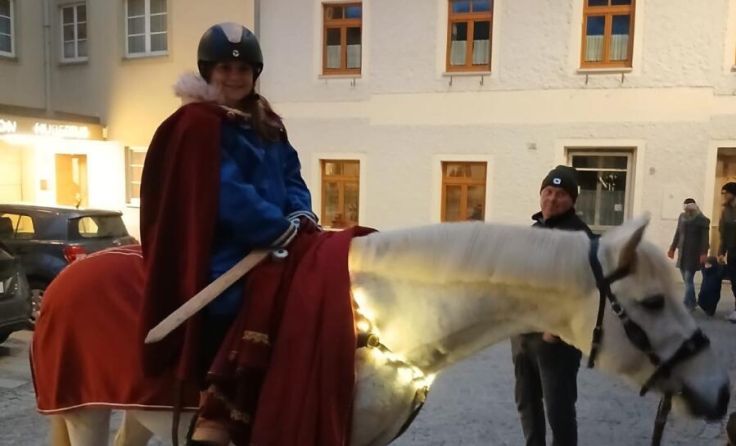 Tierische Unterstützung beim Martinsfest in Freistadt (Foto: Pfarre Freistadt)