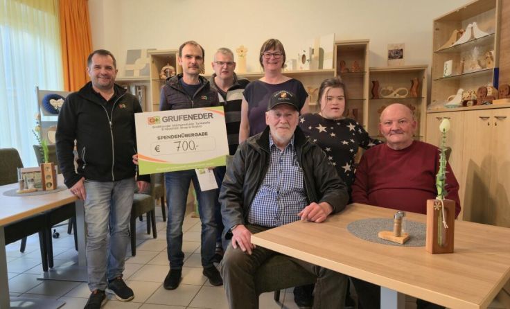 Spendenübergabe bei der Lebenshilfe Unterweißenbach. (Foto: Lebenshilfe OÖ)