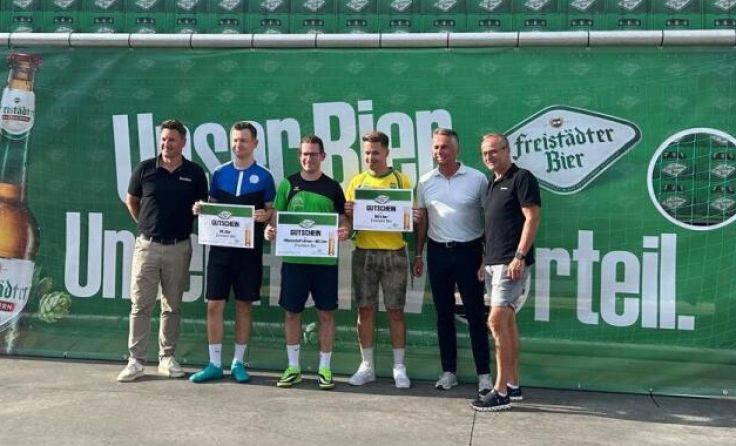 Die Top-3-Schützen der Torwand-Challenge. (Foto: Heike Stadler)