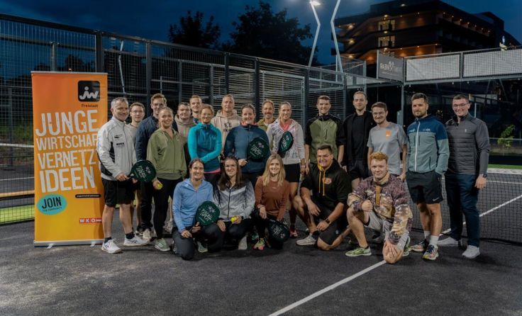 Die Junge Wirtschaft Freistadt war Padel-Schnuppern (Foto: Simon Pirklbauer)