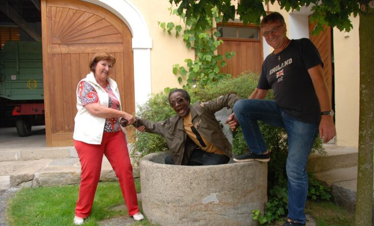 Vorfreude auf das Konzert: Anna Dannerbauer, Ray Carlton, Hans Brunner.