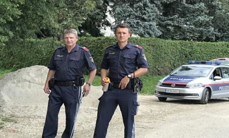 Am Unfallort in Schwertberg auf der Aiser Foto: Kerschi
