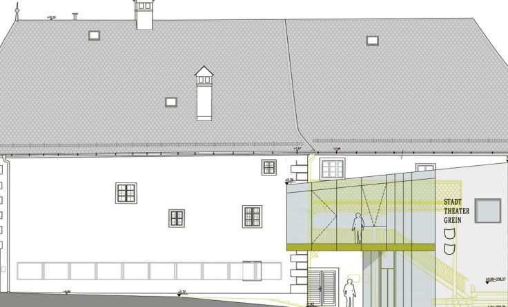 Aktueller Plan für das Greiner Stadttheater. Foto: Architekt Klaus Leitner