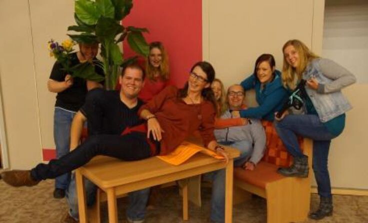 Die Laienschauspieler der Theatergruppe der JVP Thaya bei Proben.