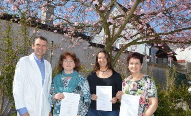 von links: Pflegedirektor Robert Eberl, Irene Hager, Doris Lukas und Christa Hieß.