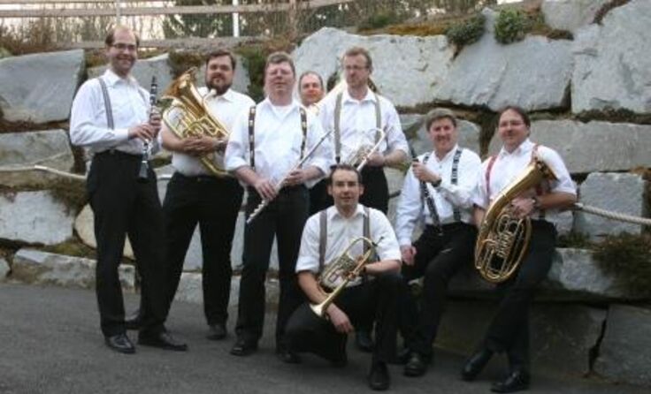 Die Musiker der Waldviertler Band "Blechschod`n" zeigen im Kulturkeller, was sie drauf haben.