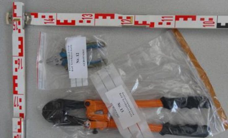 Das sichergestellte Einbruchswerkzeug. Foto: Polizei