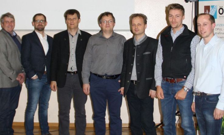 Vortragsteam der Gewässerschutzberatung mit Direktor Walter Raab. Foto: LWBFS Waizenkirchen