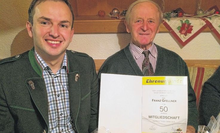 Franz Gfellner wurde für 50 Jahre Mitgliedschaft beim ÖAAB geehrt. 