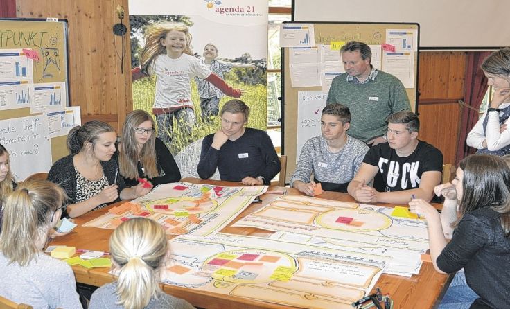 Die Jugendlichen erarbeiteten gemeinsam Ideen für ihre Gemeinde. Foto: Magdalena Stockinger