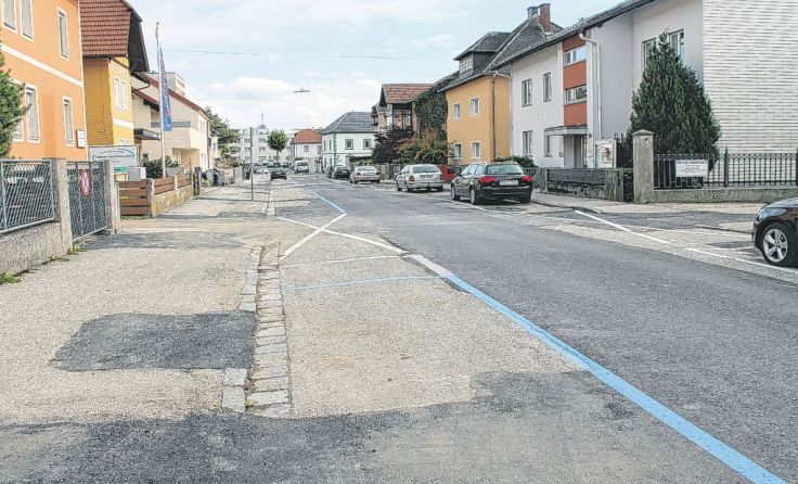 Zurzeit kein Hingucker: die Zauneggerstraße in der Stadt Grieskirchen