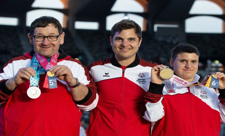 Günter Mayrhuber, Trainer Patrick Oriold und Susanne Kramer. Foto: GEPA pictures/ Harald Steiner