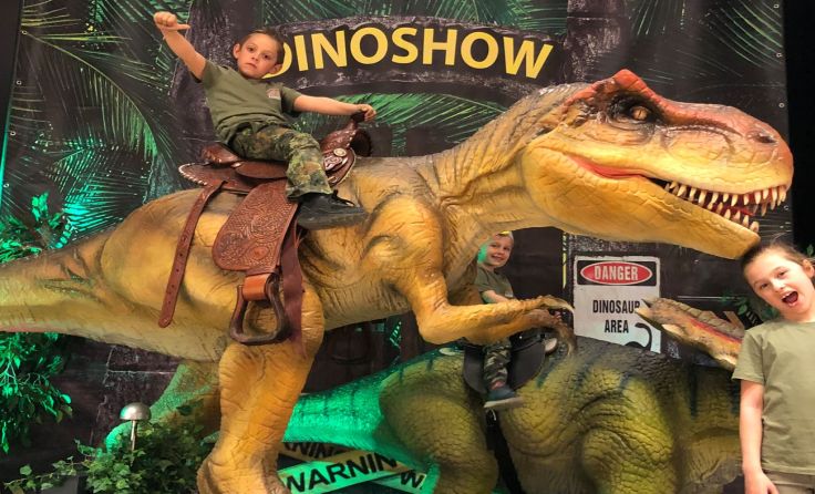 Dinosaurier stehen bei der Live-Show in der Manglburg im Mittelpunkt. Foto: privat