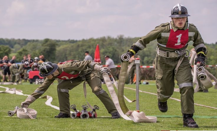 Die Florianis waren beim ersten Ligabewerb wieder in Action. Foto: Voithofer