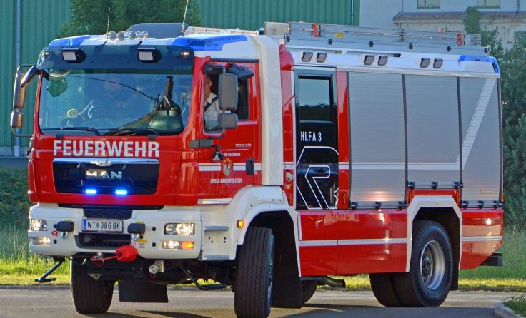 Das HLF3 bei seiner Ankunft