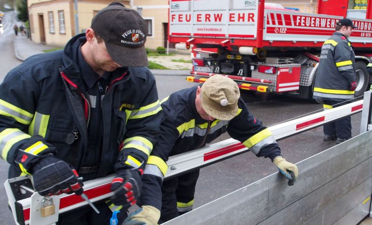 Der mobile Schutz wurde erstmals vollständig aufgebaut.