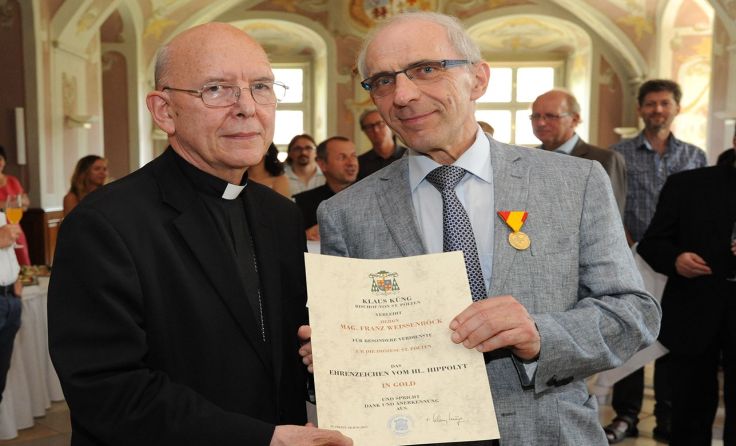 Bischof Klaus Küng und Franz Weissenböck (r.)