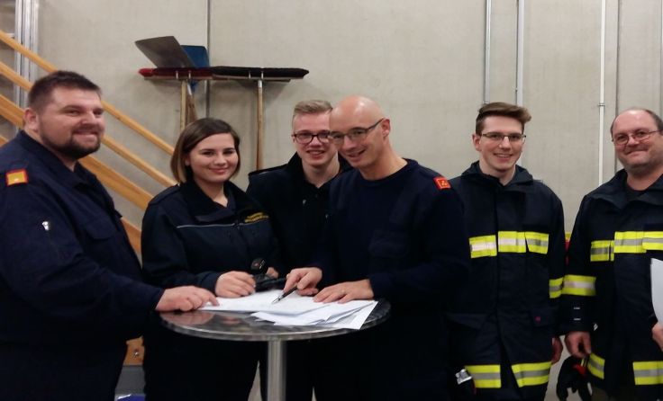 Bei der Funkübung in Groß Siegharts am 9. Februar