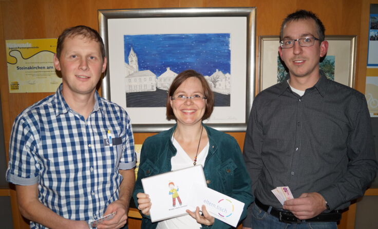 Bgm. Ing. Wolfgang Pöhacker, Moderatorin Doris Sturmer, Familienausschuss GfGR Martin Mayrhofer