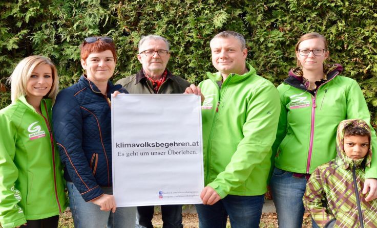 Die Grünen aus dem Bezirk Amstetten sprechen sich für das Klimavolksbegehren aus. Foto: Grüne