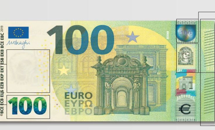 Die neue 100-Euro Banknote mit Beschreibung Foto: OeNB