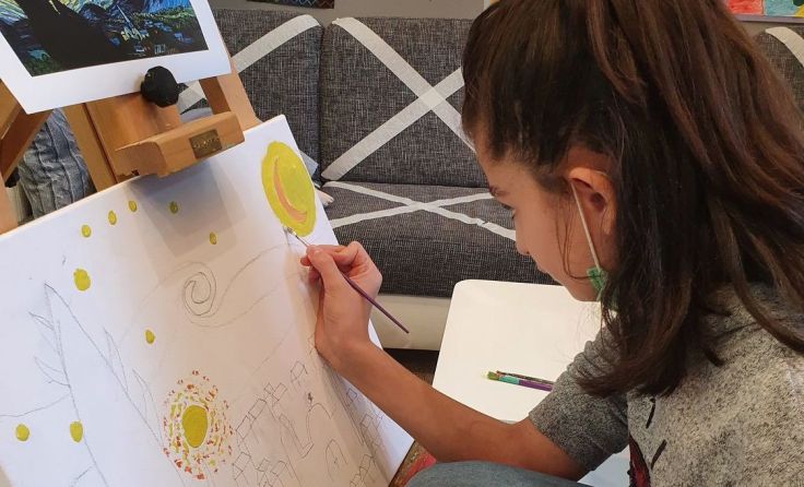 Schüler bringen Van Gogh zum Leuchten. (Foto: SMS Schubertviertel)