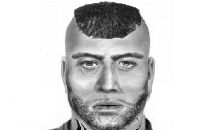 Das Phantombild des Täters mit dem Messer