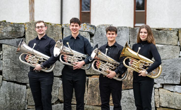 Das Rieder Ensemble Euphonic4 wurde zum Landeswettbewerb weitergeleitet. (Foto: Privat)