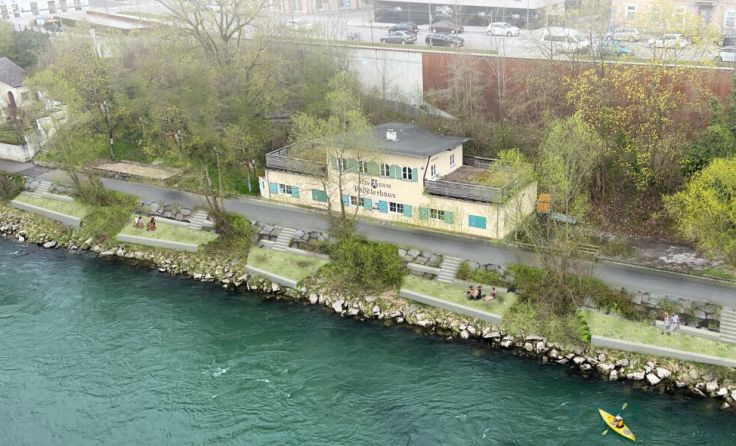 Das Areal beim Paddlerhaus am Ennsufer soll künftig Platz für Freizeit bieten. (Foto: Archionic)