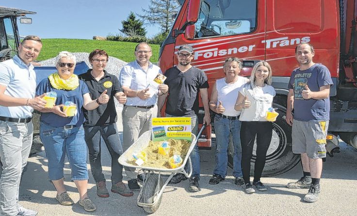 Die Sandkistenaktion in der Gemeinde Oberneukirchen. Foto: Ganglberger 