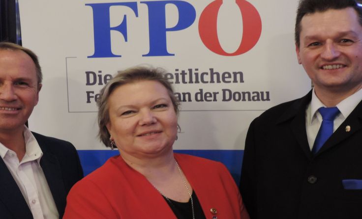 Günter Pröller, Anneliese Kitzmüller und Michael Gruber. Foto. FPÖ
