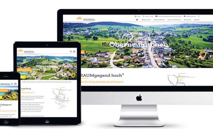 Der Webauftritt von Oberneukirchen soll Reklame für die Gemeinde machen. Foto: W4 Premium Web GmbH