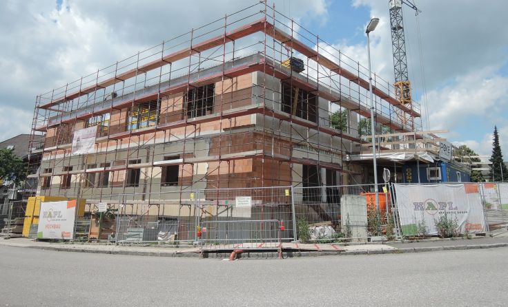 Die Arbeiten am neuen Amtshaus machen sichtbare Fortschritte. Foto: Gemeinde